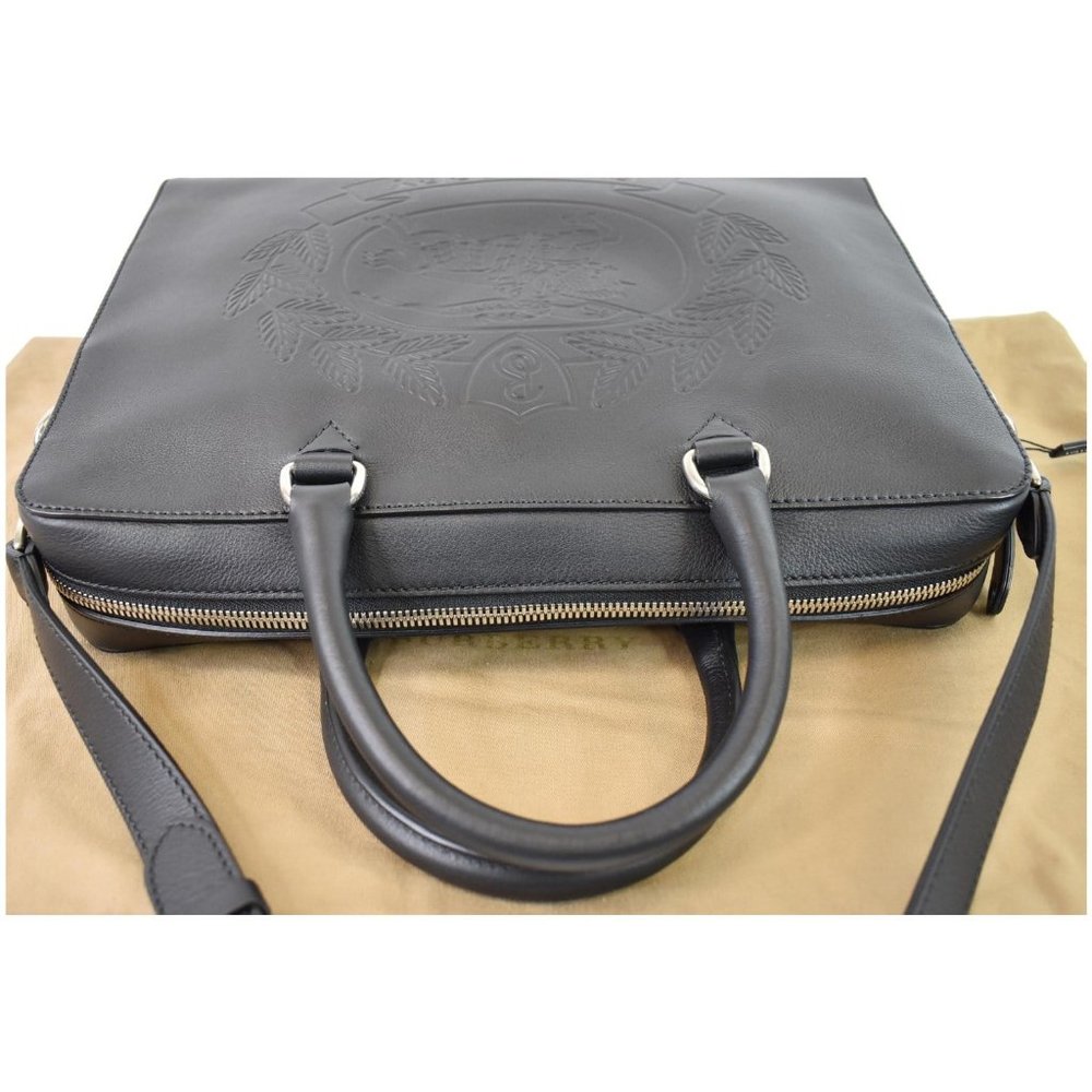 BURBERRY Ainsworth Leather Briefcase Bag Black - Picture 4 of 12